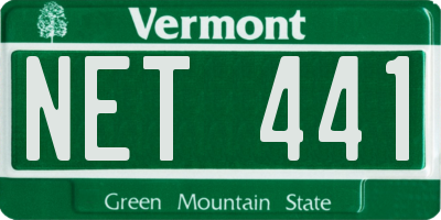 VT license plate NET441