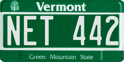 VT license plate NET442