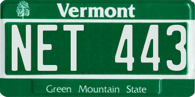 VT license plate NET443