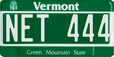 VT license plate NET444