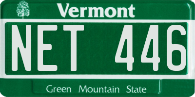 VT license plate NET446