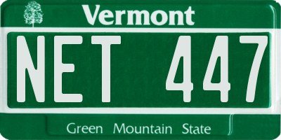 VT license plate NET447