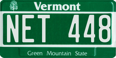 VT license plate NET448