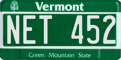VT license plate NET452