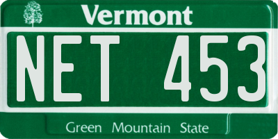VT license plate NET453
