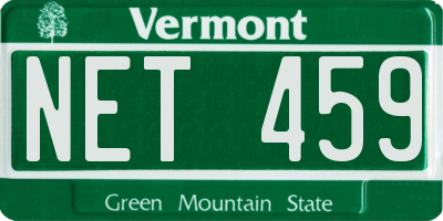 VT license plate NET459