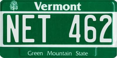 VT license plate NET462
