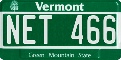 VT license plate NET466