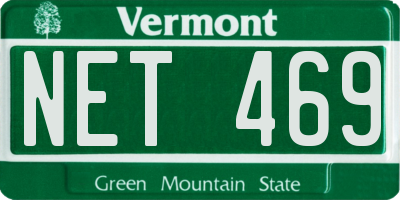 VT license plate NET469