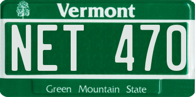 VT license plate NET470