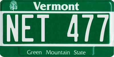 VT license plate NET477