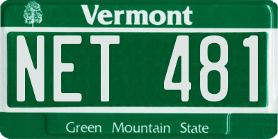 VT license plate NET481