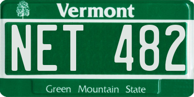 VT license plate NET482