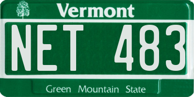 VT license plate NET483