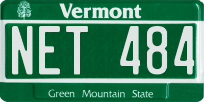 VT license plate NET484