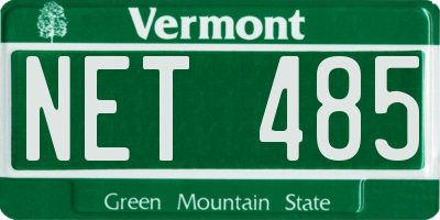 VT license plate NET485