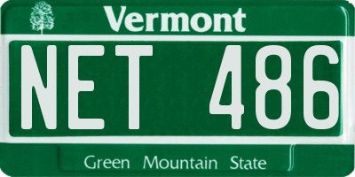 VT license plate NET486