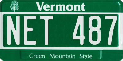 VT license plate NET487