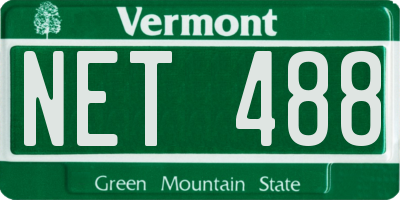VT license plate NET488