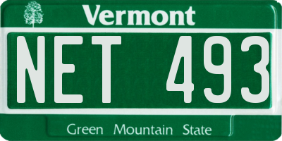 VT license plate NET493