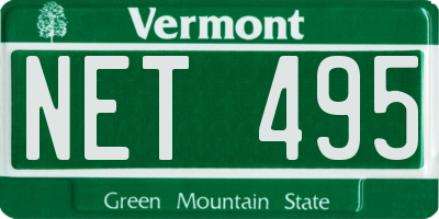 VT license plate NET495