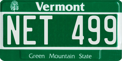 VT license plate NET499