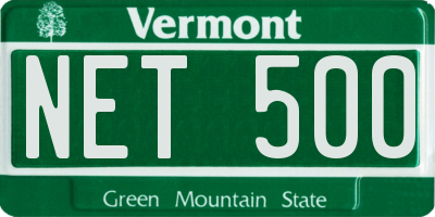 VT license plate NET500