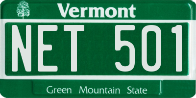 VT license plate NET501