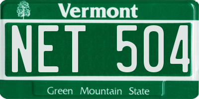 VT license plate NET504