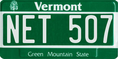 VT license plate NET507