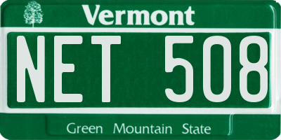 VT license plate NET508