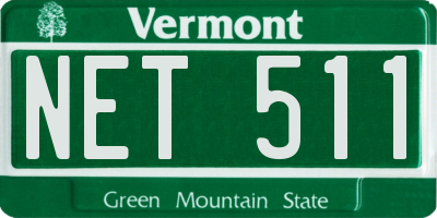VT license plate NET511