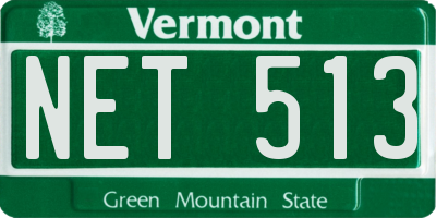VT license plate NET513