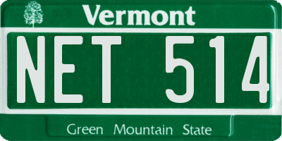 VT license plate NET514