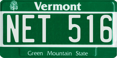 VT license plate NET516