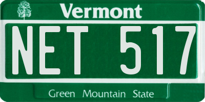 VT license plate NET517