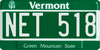 VT license plate NET518