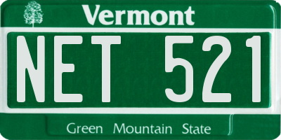VT license plate NET521