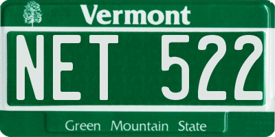 VT license plate NET522