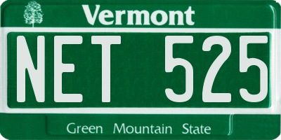VT license plate NET525