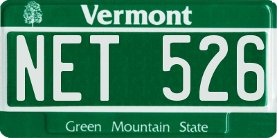 VT license plate NET526