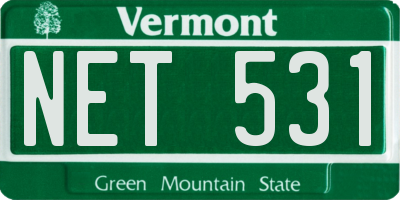 VT license plate NET531