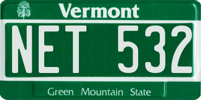 VT license plate NET532
