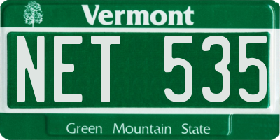 VT license plate NET535
