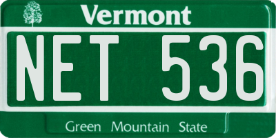 VT license plate NET536