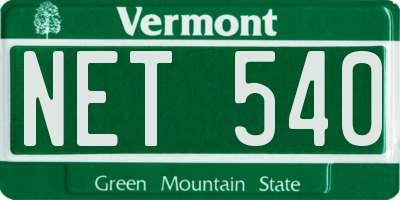 VT license plate NET540