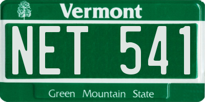 VT license plate NET541