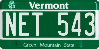 VT license plate NET543