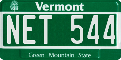 VT license plate NET544