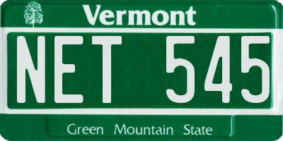 VT license plate NET545